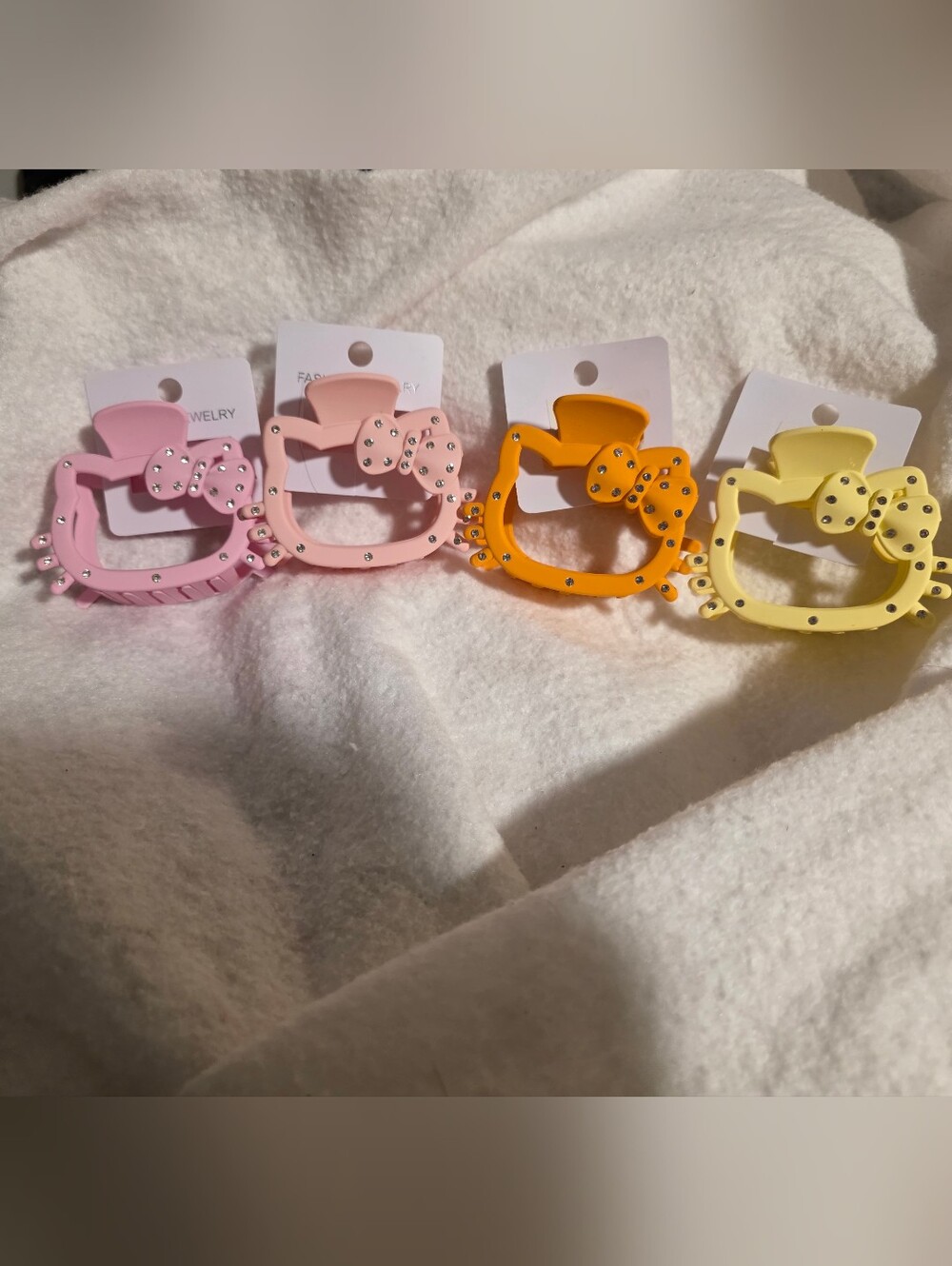 Hello Kitty Inspired Hair Claw - Pink, Pink/Peach Yellow, Orange